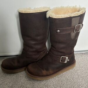 UGG Kensington Dark Brown Boots with Shearling Lining